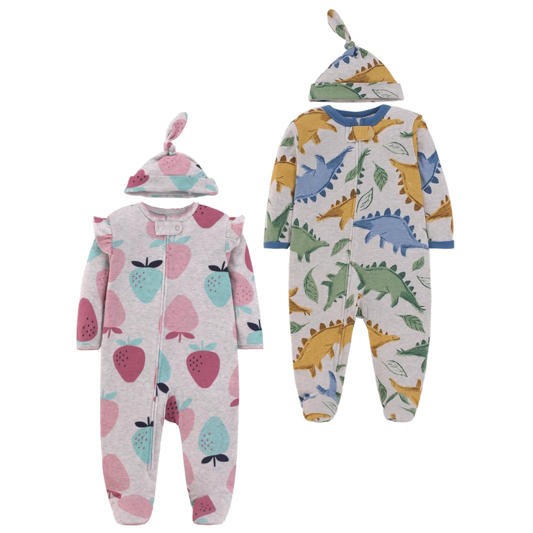 Cotton Baby Onesies Zipper - Pakaian Tidur Bayi Baru Lahir Katun