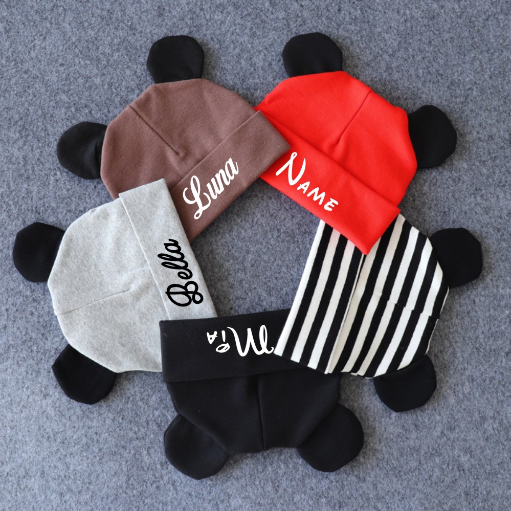 Infant Beanie Hat With Ears - Personalisasi Lucu Bayi Beanie Hadiah Baru