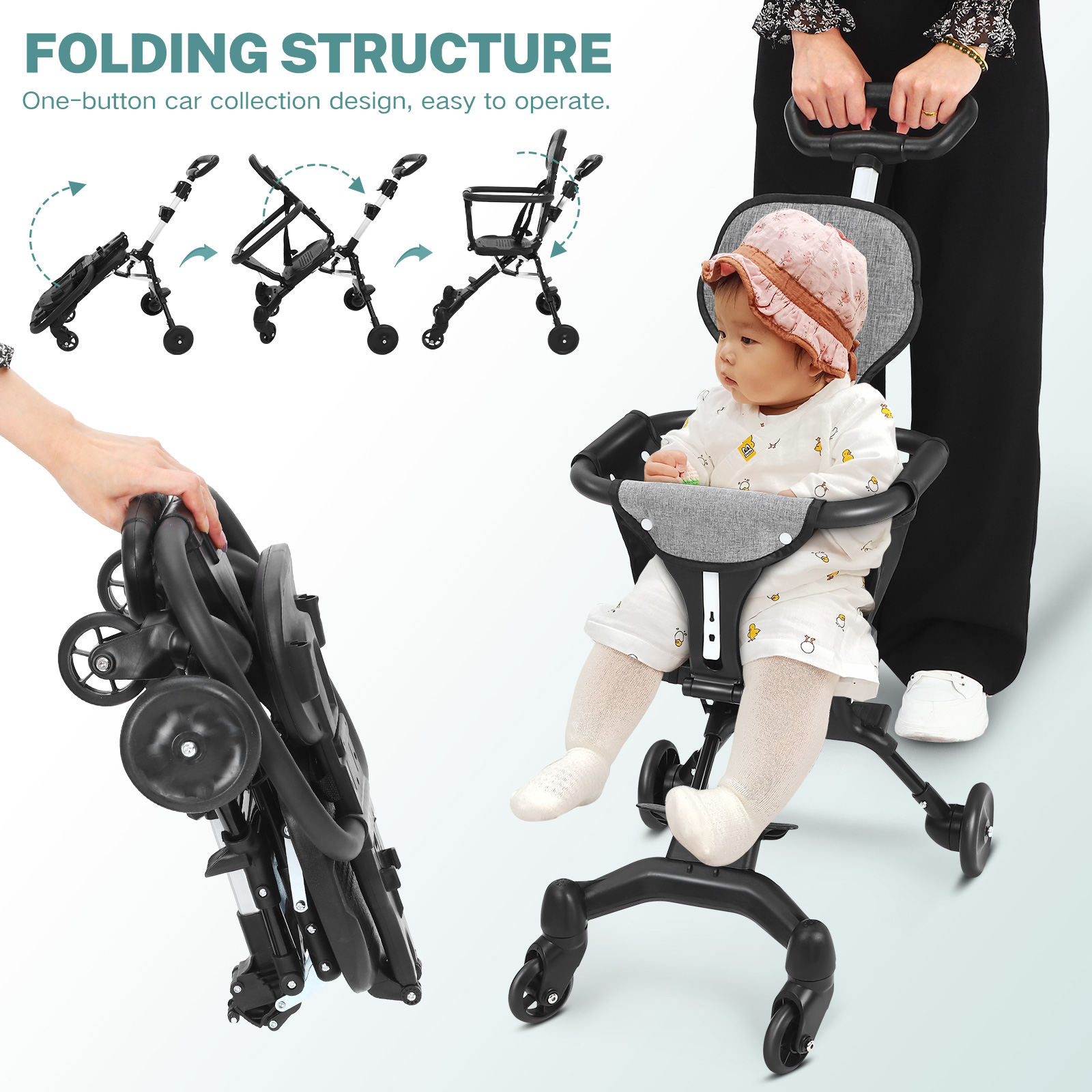 Lightweight Foldable Baby Stroller Compact - Kursi Lipat Ringan dan Kompak untuk