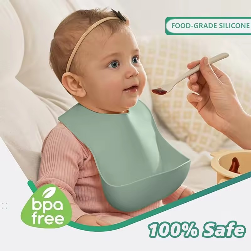 Bib Silikon Bayi Anti Air Lemb - Waterproof Baby Bibs Silicone ulasan dan harga