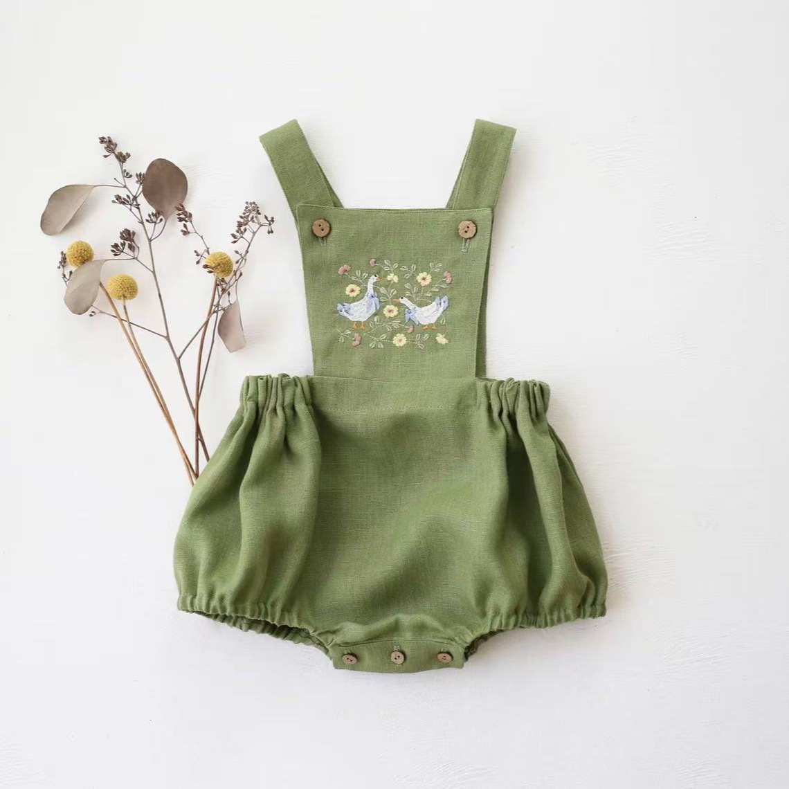 Gaya Pedesaan 2026 Musim Panas - Baby Summer Linen Sleeveless Jumpsuit ulasan dan harga