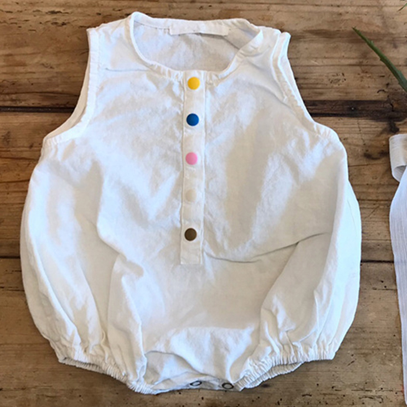 Romper katun Linen anak laki-l - Baby Summer Linen Sleeveless Jumpsuit ulasan dan harga