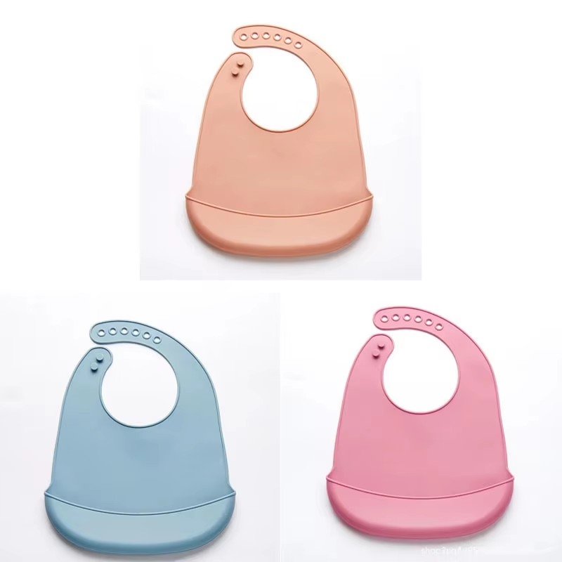 1/3 Buah Bib Bayi Dapat Disesu - Waterproof Baby Bibs Silicone ulasan dan harga