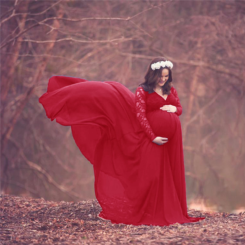 Gaun Fotografi Bersalin Sifon  - Maternity Wear ulasan dan harga