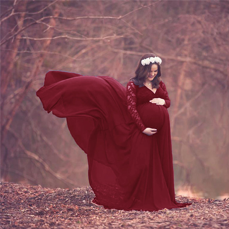 Gaun Fotografi Bersalin Sifon  - Maternity Wear ulasan dan harga