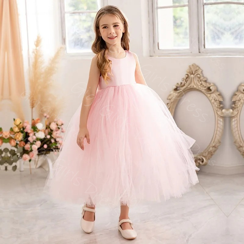 Gaun Gadis Bunga Biru untuk Pe - Toddler Girl Tulle Party Dress ulasan dan harga