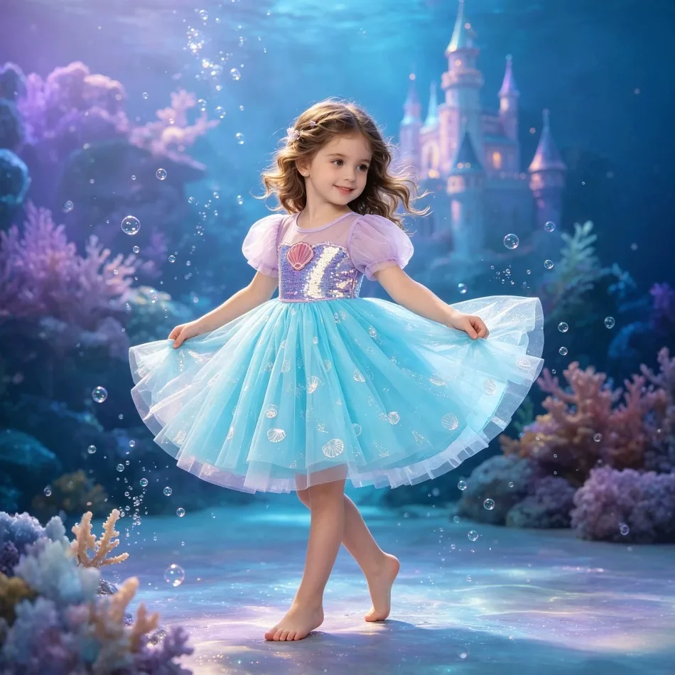 Gaun Tutu Putri Duyung untuk A - Toddler Girl Tulle Party Dress ulasan dan harga