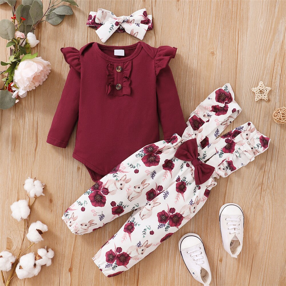 Pakaian bayi perempuan 0-24 bu - Newborn Baby Girl Romper Floral ulasan dan harga