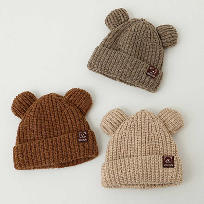 Topi Bayi Musim Dingin Motif B - Infant Beanie Hat With Ears ulasan dan harga