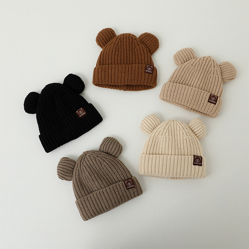 Topi Bayi Musim Dingin Motif B - Infant Beanie Hat With Ears ulasan dan harga