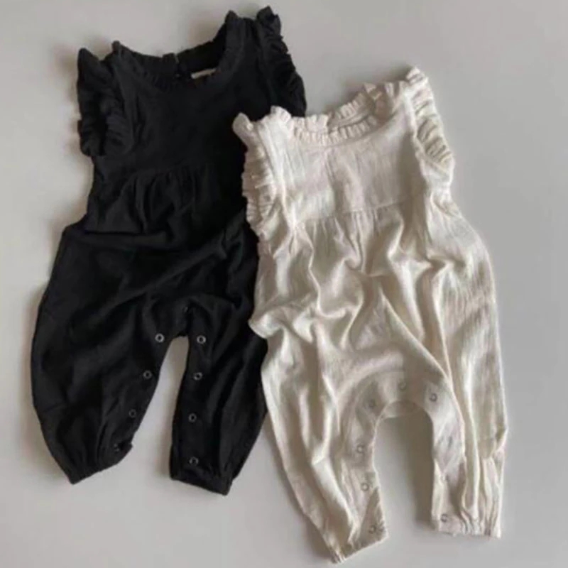 Baju Monyet Bayi Musim Panas M - Baby Summer Linen Sleeveless Jumpsuit ulasan dan harga