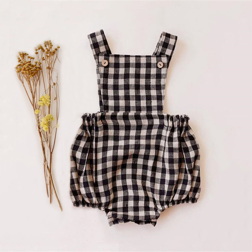 Baju monyet bayi baru lahir, 0 - Baby Summer Linen Sleeveless Jumpsuit ulasan dan harga